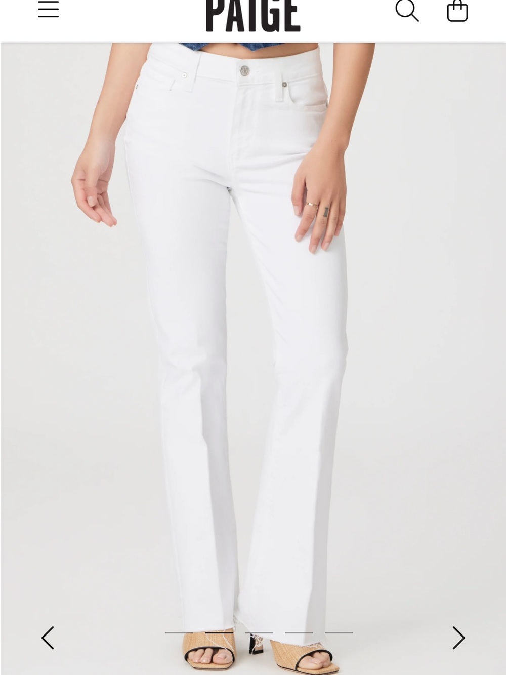 PAIGE White Flare High-Rise Jeans